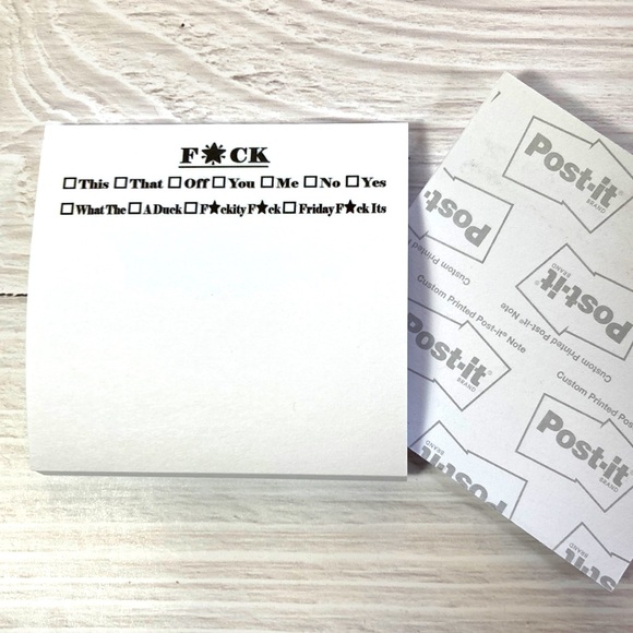 F*ck Post-it® Notes - Black & White - Picture 1 of 3